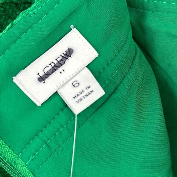 NWT J. Crew Green Back Zip Fully Lined Textured A-Line Mini Skirt Size 6 - Picture 3 of 11